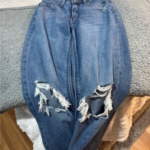 American Eagle Outfitters Blue Boyfriend Jeans Distressed